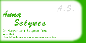 anna selymes business card